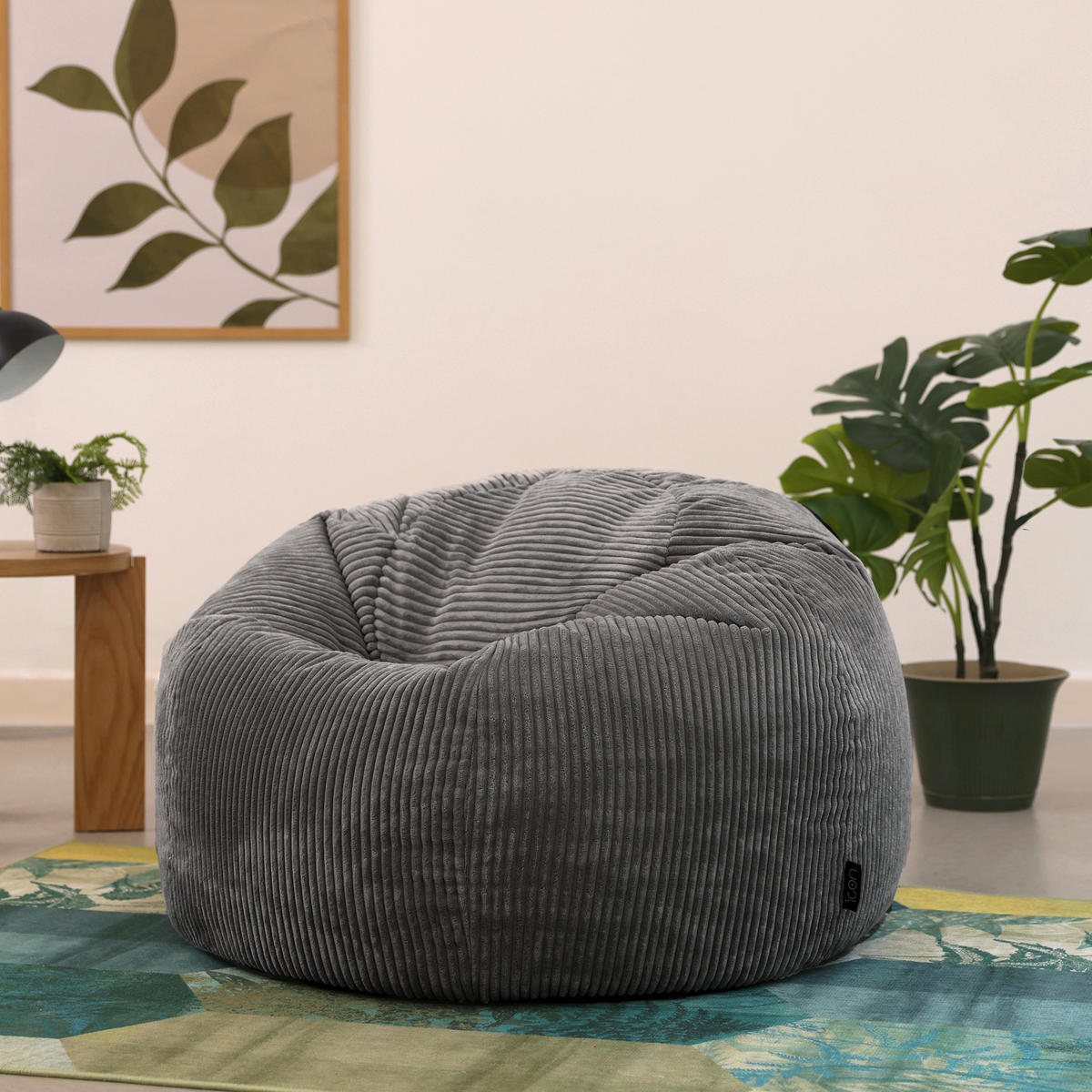 SITZSACK Klassisch Kingston, Cord - Anthrazit, Textil (85/50/85cm) - icon