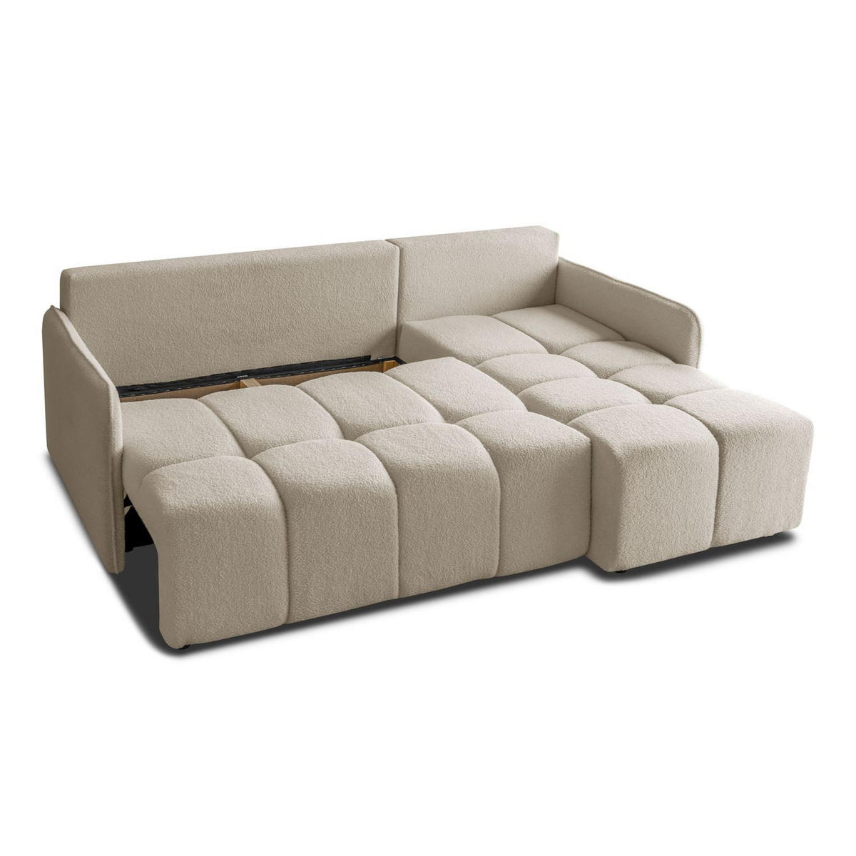AUSZIEHBARES Ecksofa GAMMA mit Schlaffunktion Quelle 03 - Beige, Textil (217/145cm) - Lookway