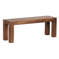 ESSZIMMERBANK MUMBAI Massivholz Landhausstil, Dunkelbraun 120x35x45 cm - Braun, Holz (120/45/35cm) - KADIMA DESIGN