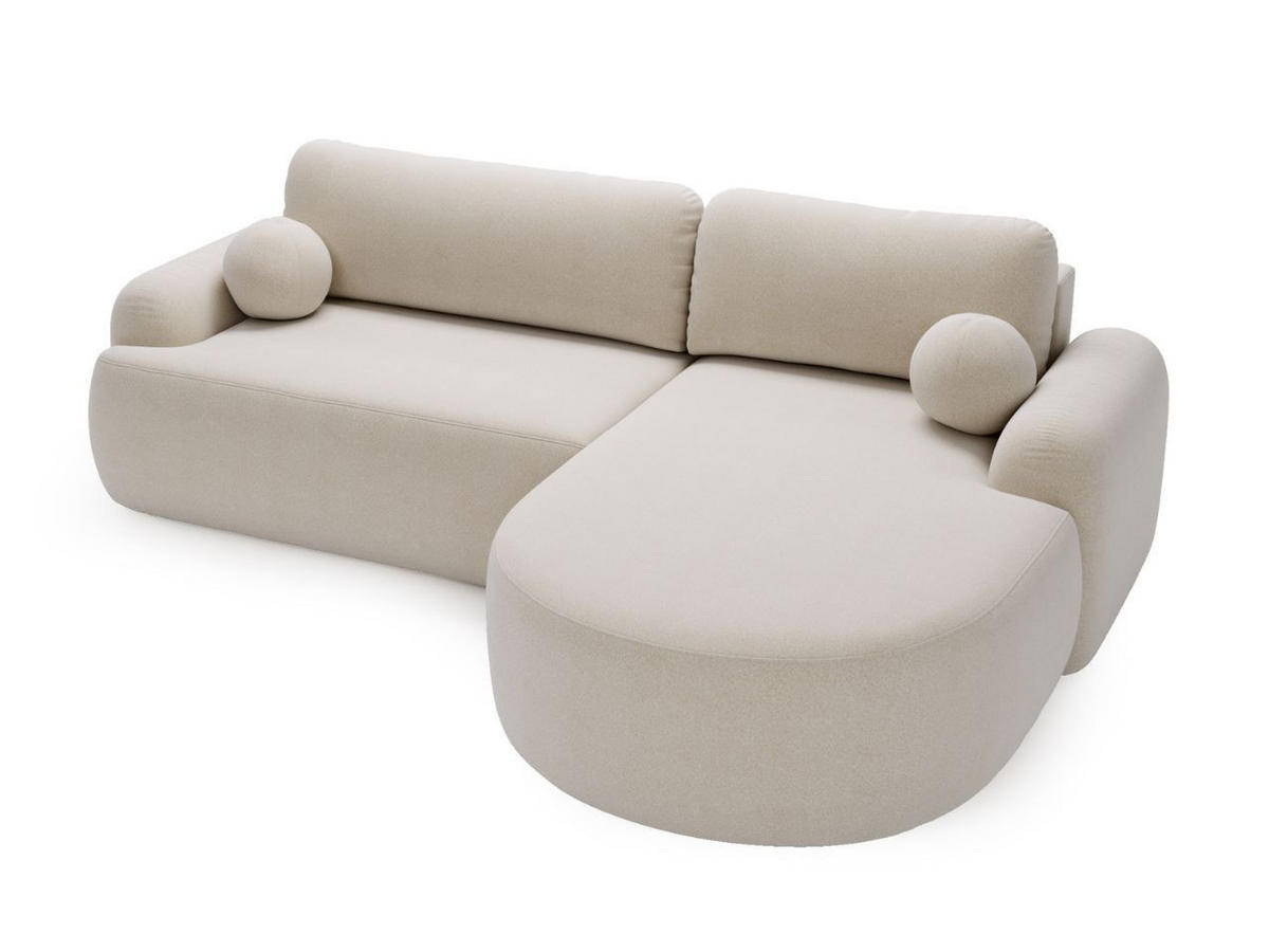 ECKSOFA Aurio Beige Rechts - Beige, Holz/Textil (261/177cm) - Graingold