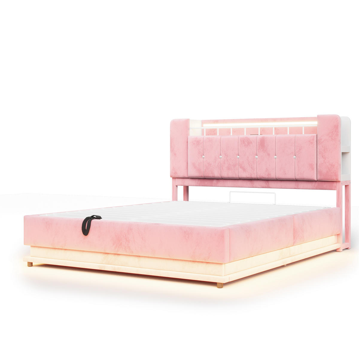 POLSTERBETT 160/200 cm Rosa - Pink, Textil