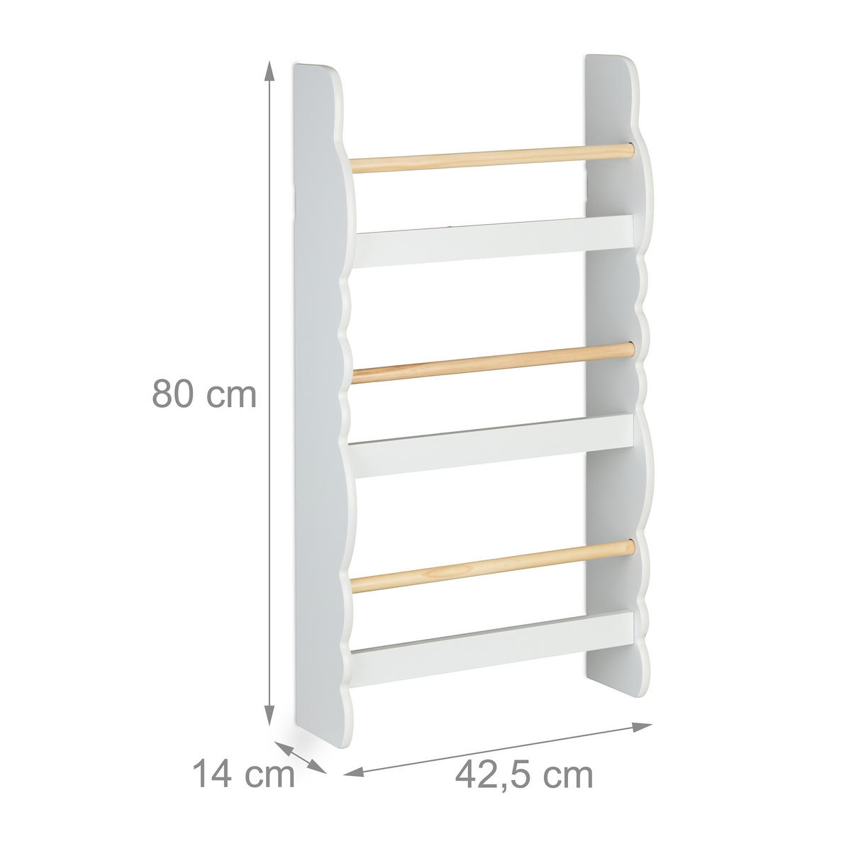 BÜCHERREGAL - Weiß, Holz/Holzwerkstoff (42.5/80/14cm) - Relaxdays