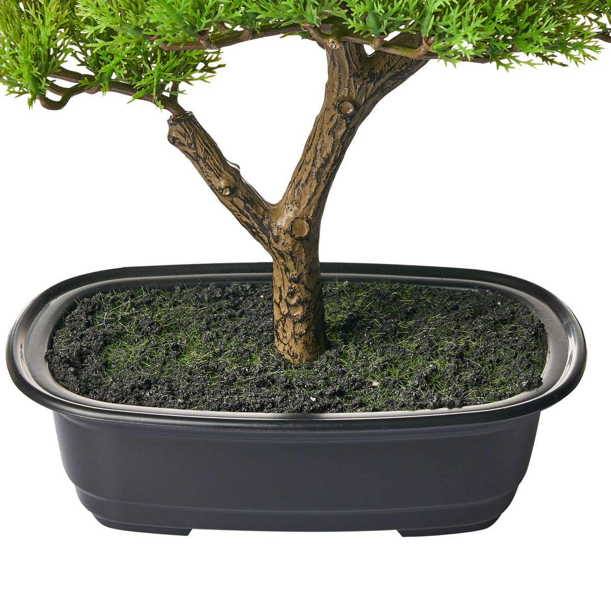KUNSTPFLANZE im Blumentopf 37 cm Grün Pine - Schwarz/Grün, Kunststoff (37cm) - Beliani