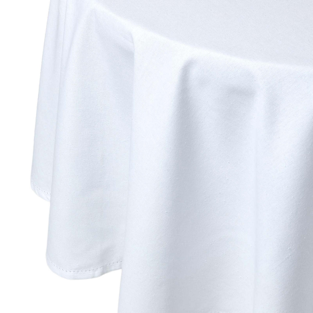 TISCHDECKE weiß rund 178 cm, 100% Baumwolle - Weiß, Textil (178/178cm) - Homescapes