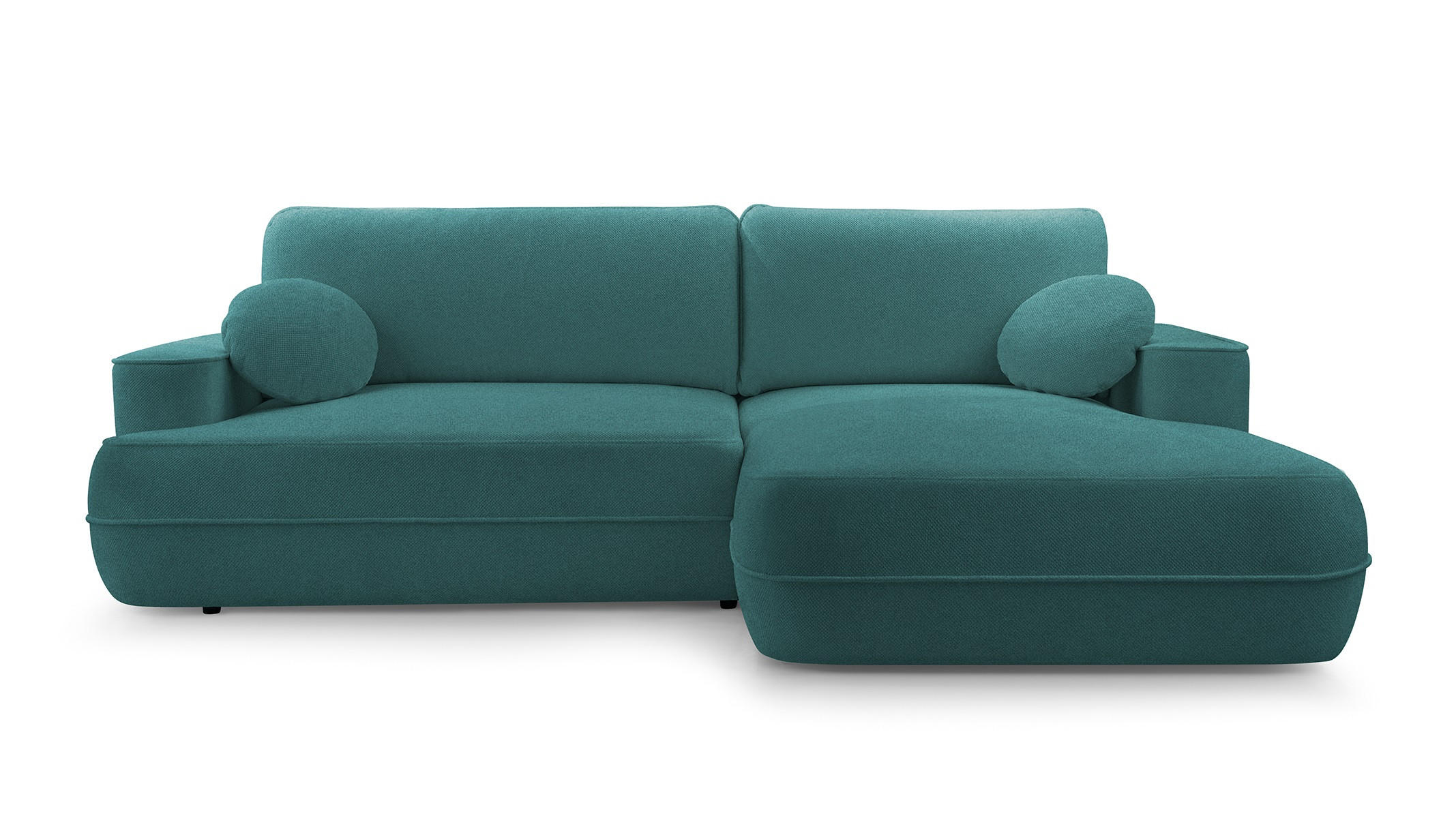 ECKSOFA FUGO Boucle Blau L - Rechts - Blau/Schwarz, Kunststoff/Textil (260/168cm) - Luxkor24