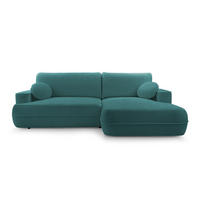 ECKSOFA FUGO Boucle Blau L - Rechts - Blau/Schwarz, Kunststoff/Textil (260/168cm) - Luxkor24