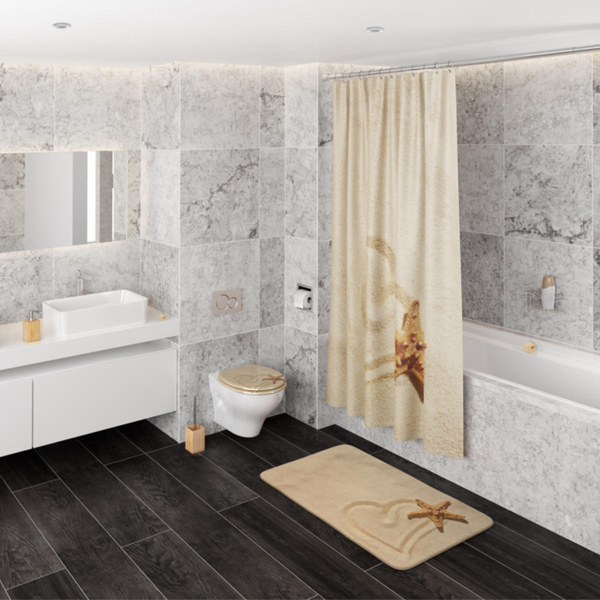 WC-SITZ mit Absenkautomatik Sandy - Braun, Holzwerkstoff (38/6/47cm) - Sanilo