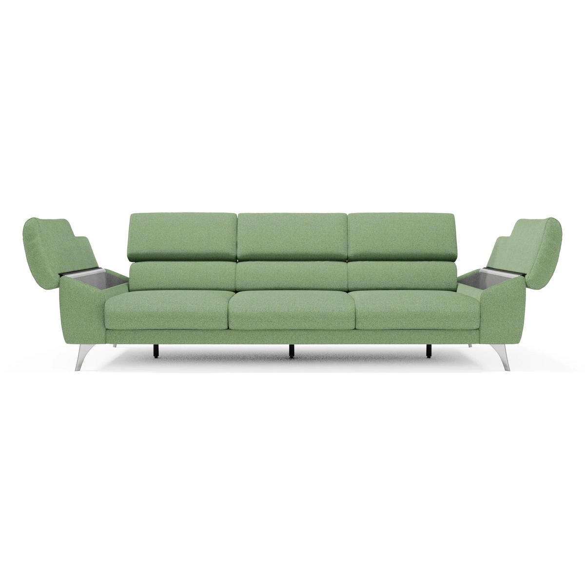 LINEARSOFA Donatello - Mintgrün, Metall (265/76/102cm) - Divani.store