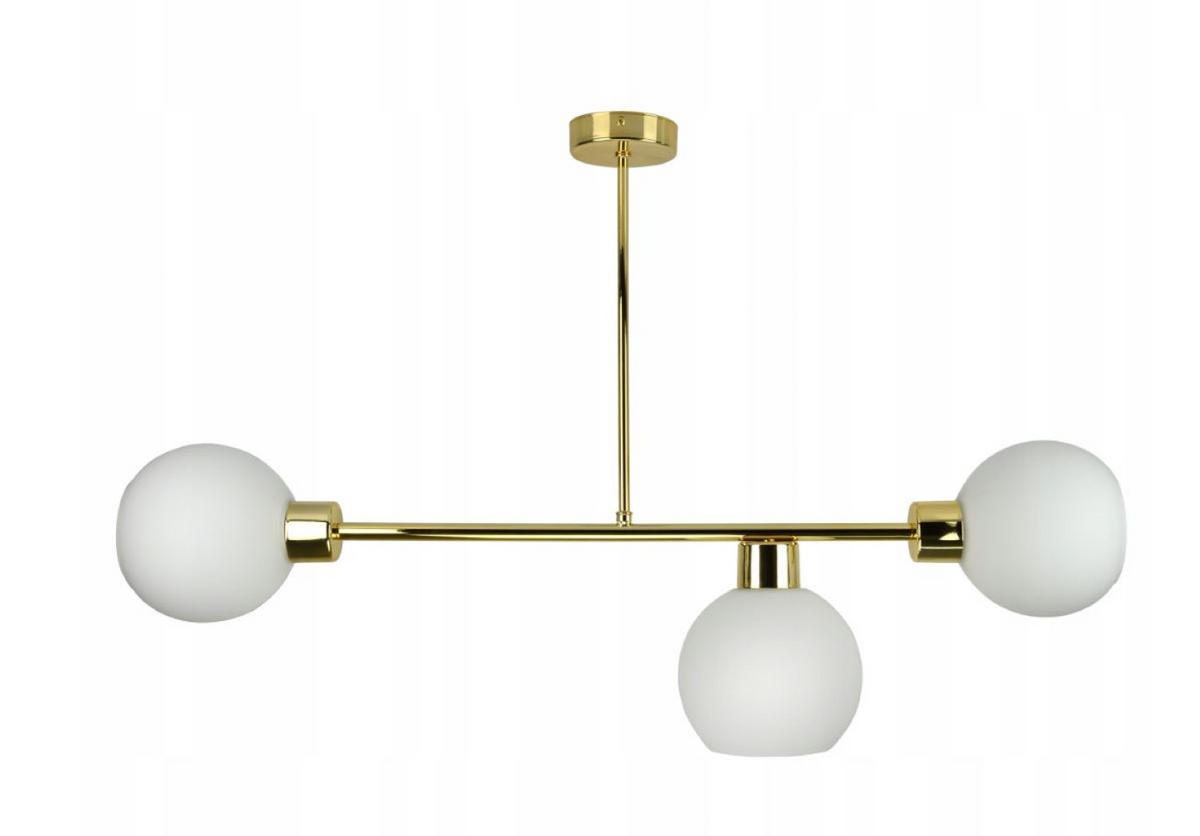 PENDELLEUCHTE GOLDGLAS - Goldfarben/Weiß, Glas/Metall (30/85/55cm) - kiki design