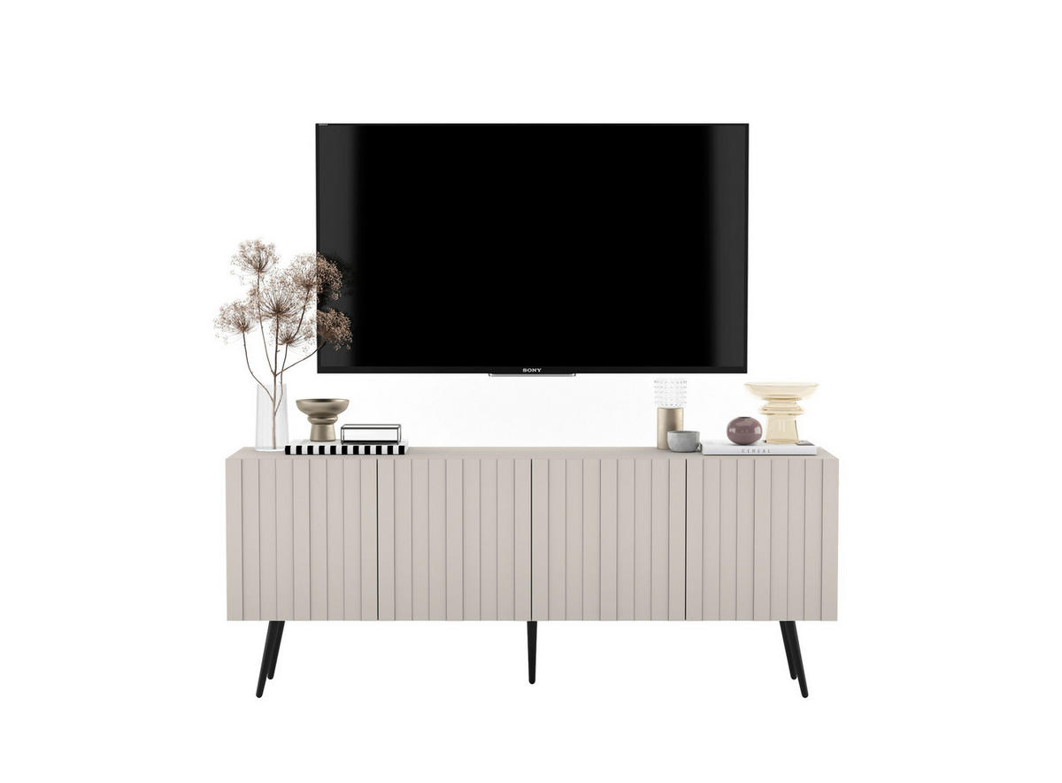 TV-SCHRANK Elpis Kaschmir Matt mit Metallbeine Glamour 150 cm - Kaschmir, Holzwerkstoff (150/60.5/36.5cm) - Meble Lindner
