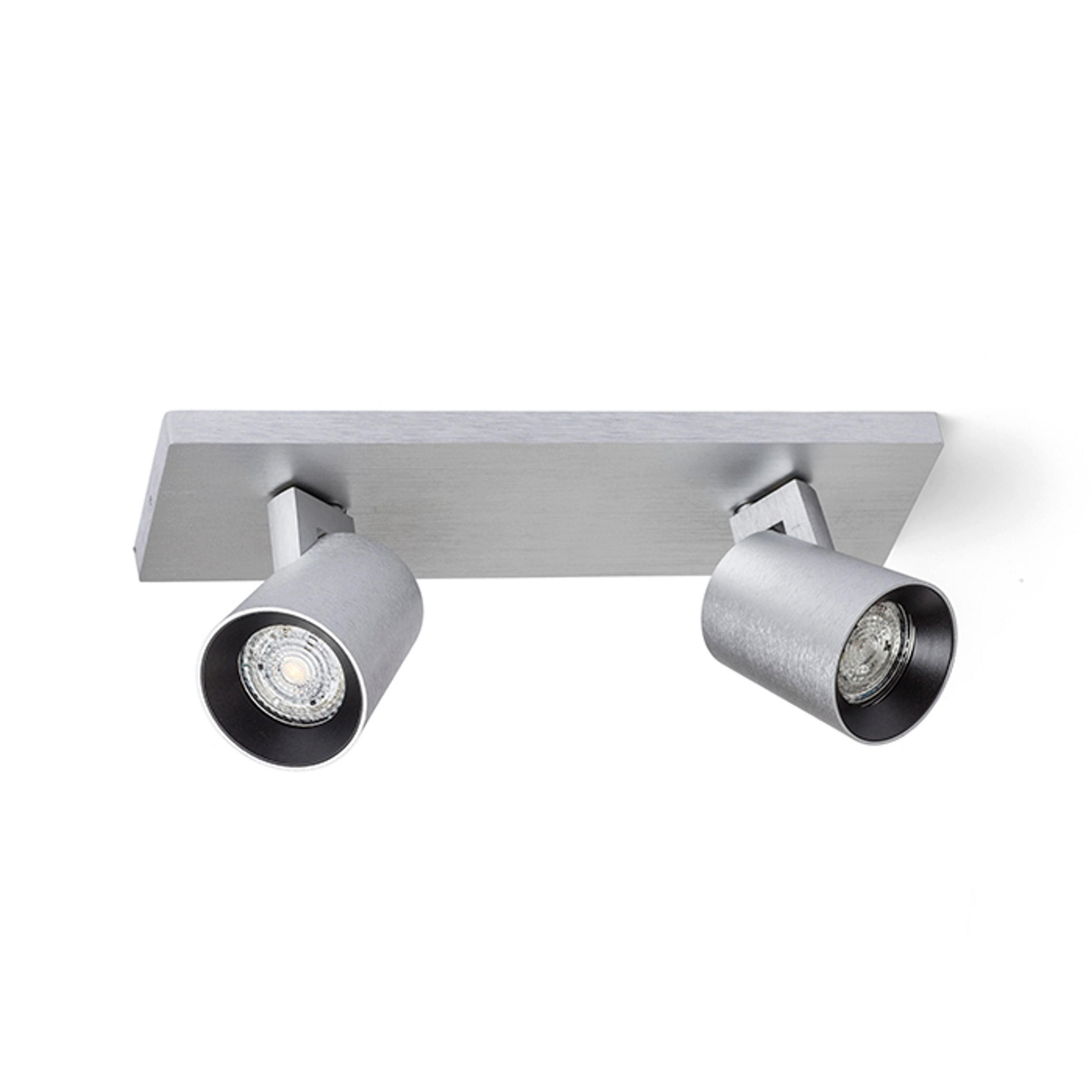 DECKENLEUCHTE KENNY II gebürstetes Aluminium 16 W - Silberfarben, Metall (30.5/65/11cm) - Rendl