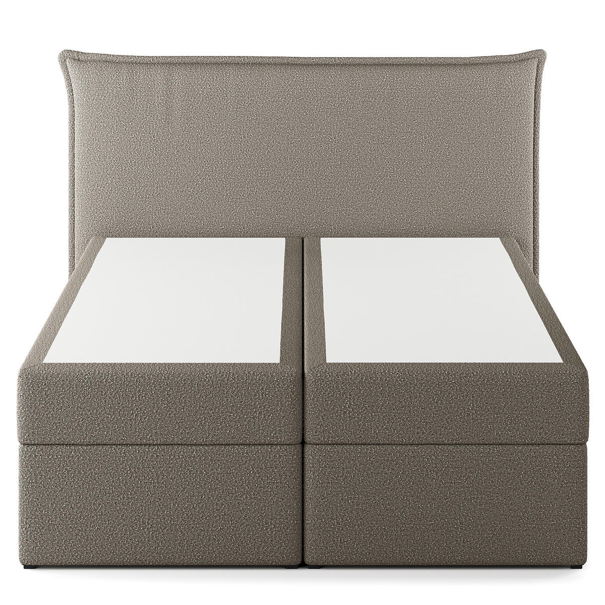 BOXBETT mit Stauraum - Bouclé - Grau, Holzwerkstoff (160/200cm) - home24