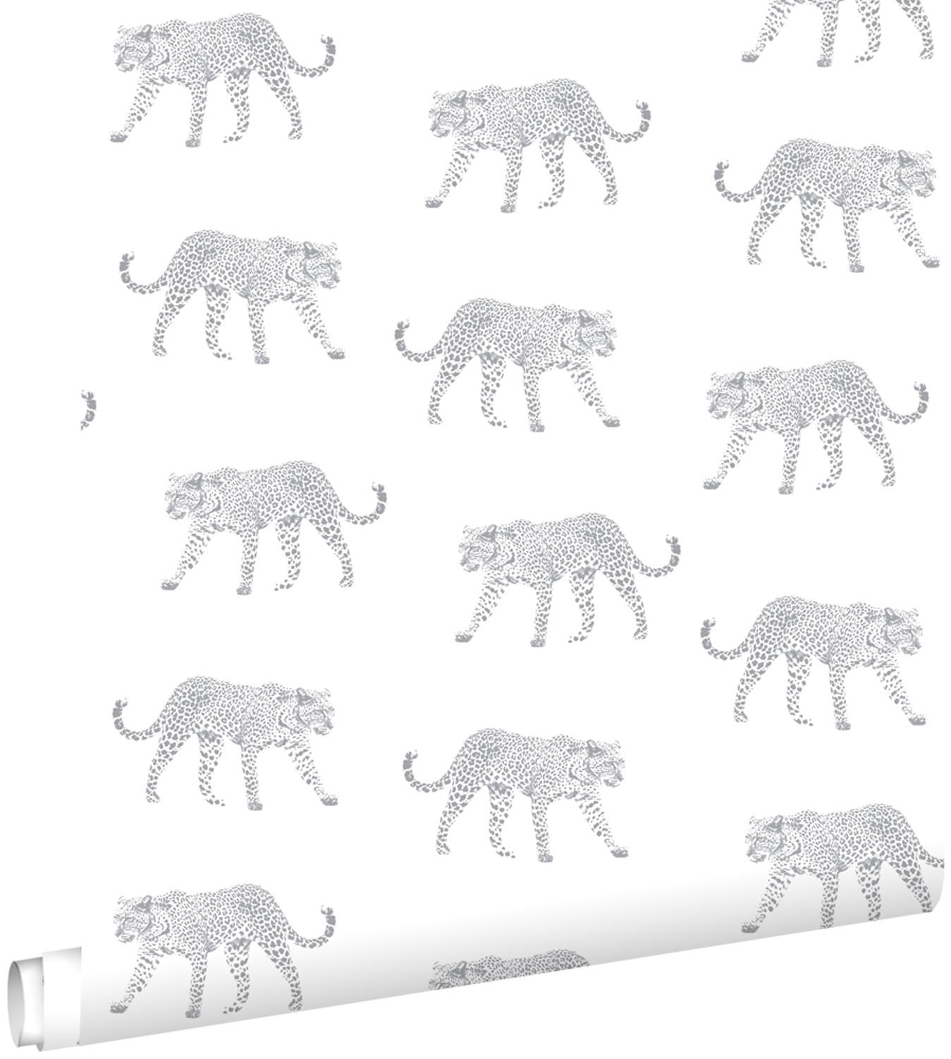 TAPETE Panter 53 cm x 10.05 m - Weiß, Papier (53/1000cm) - ESTAhome