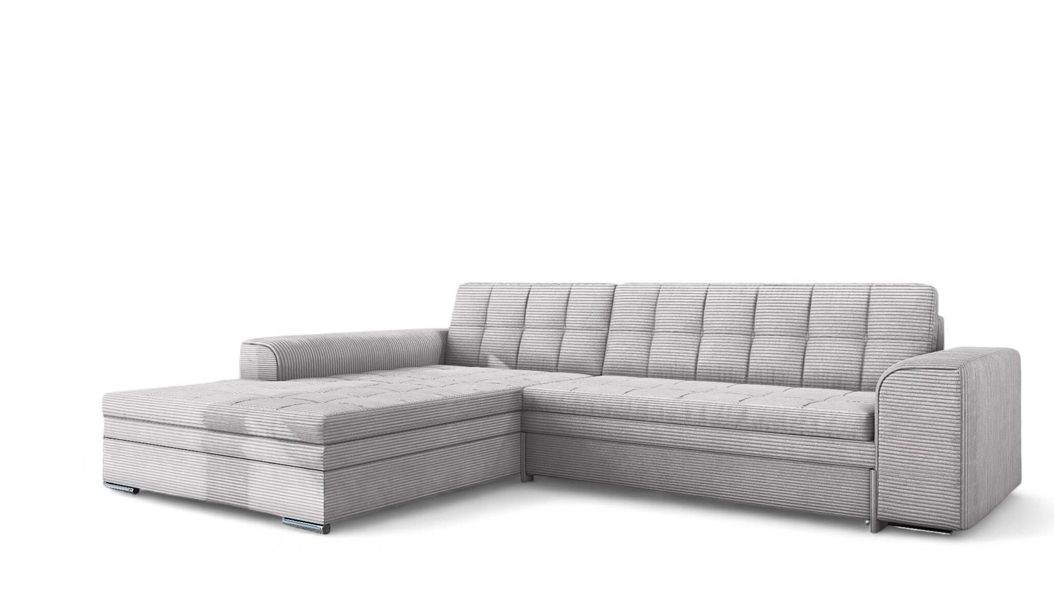 ECKSOFA Lusaka Mit Schlaffunktion - Hellgrau, Holzwerkstoff/Textil (292/198cm) - Fun Möbel