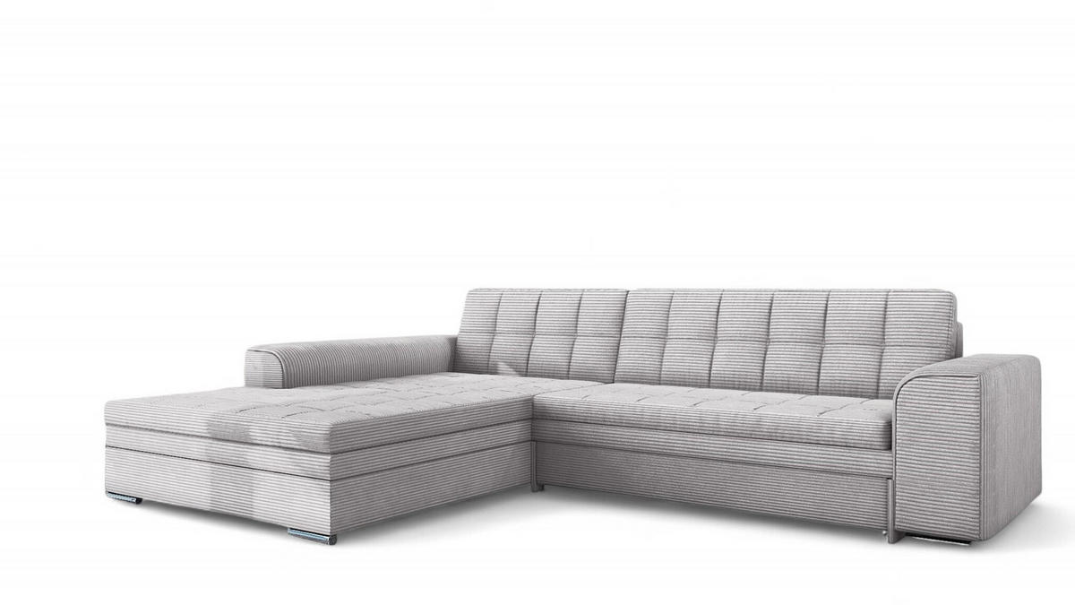 ECKSOFA Lusaka Mit Schlaffunktion - Hellgrau, Holzwerkstoff/Textil (292/198cm) - Fun Möbel
