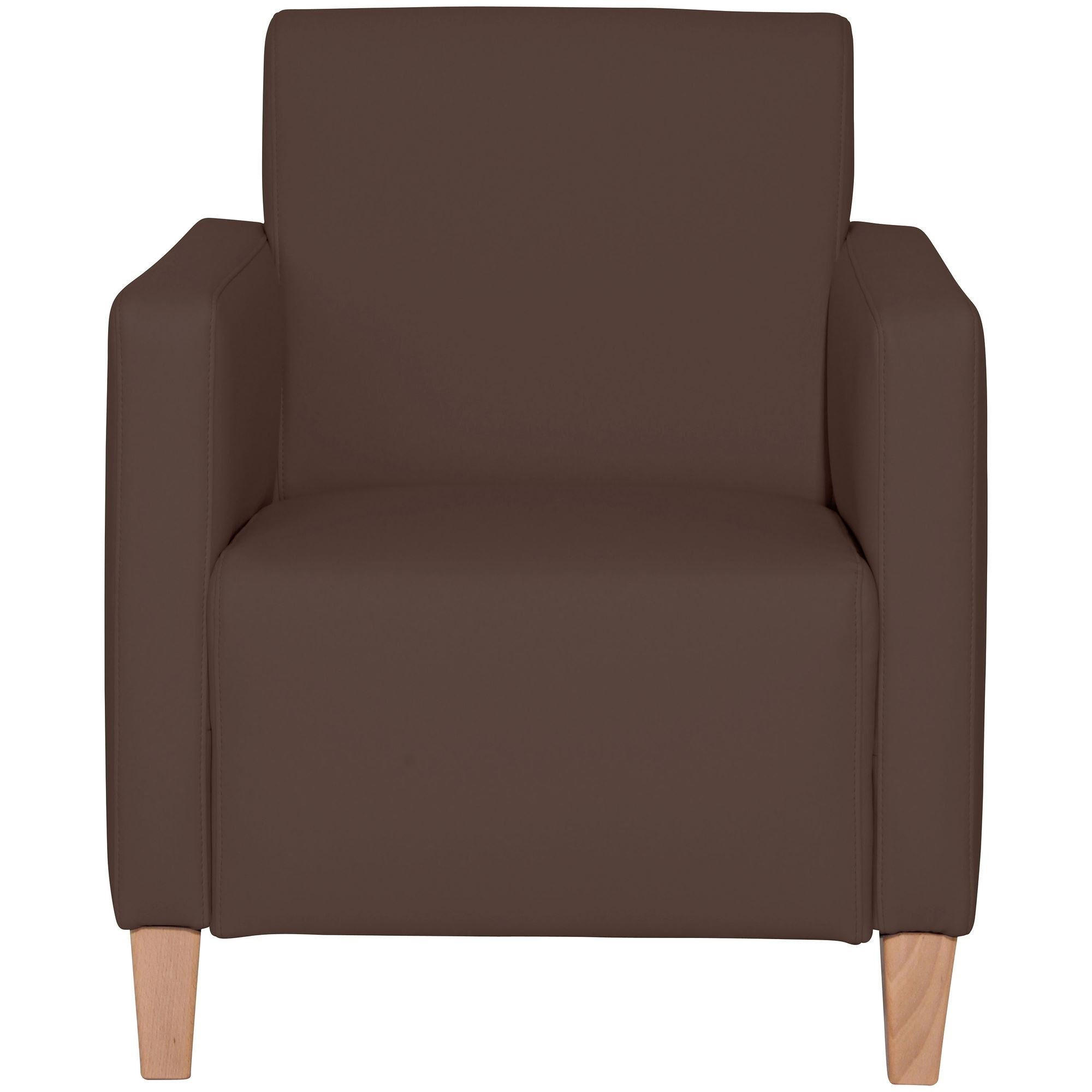 SESSEL Karol Bezug Kunstleder Buche natur / braun - Braun, Kunststoff (71/81/70cm) - 58aufmkessel