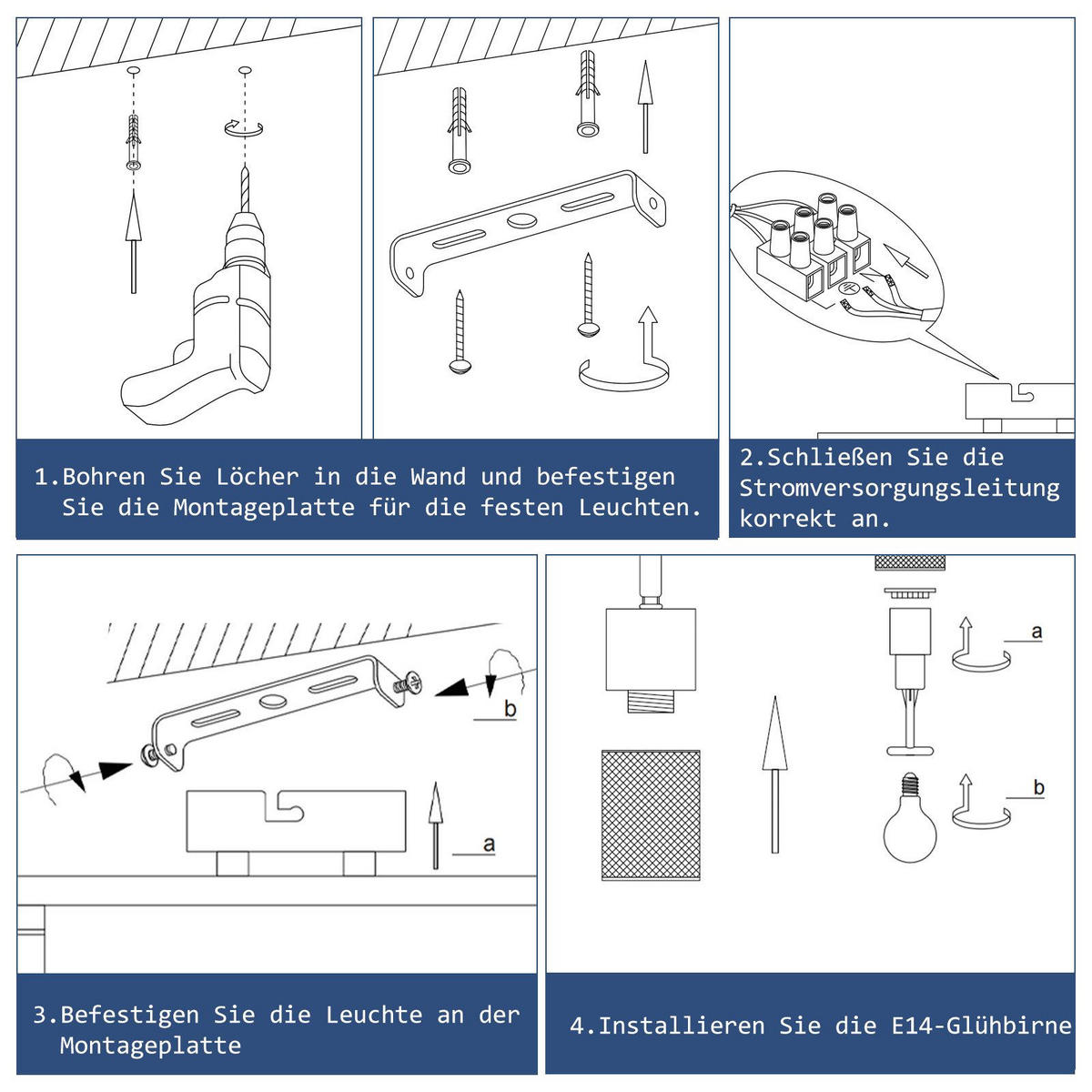 STRAHLER Wilhelmshaven 4-flammig 62.5/9/23 cm - Schwarz, Metall (62.5/9/23cm) - Nettlife