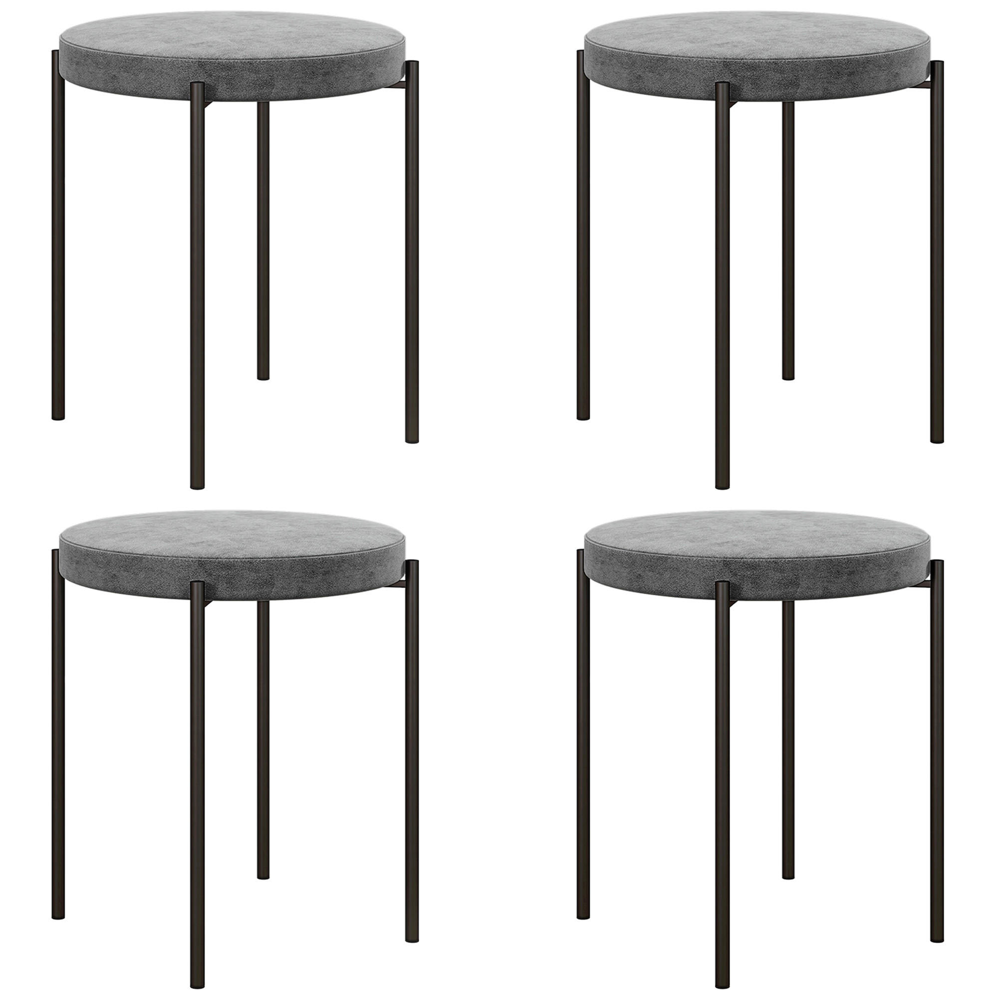 ESSZIMMERHOCKER - Grau, Kunststoff/Metall (41.5/46/41.5cm) - HOMCOM