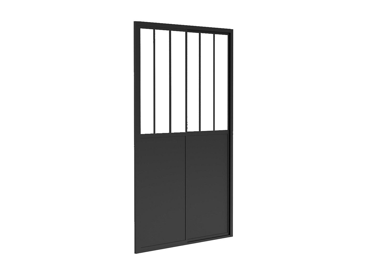 Vente-Unique Duschtür Schwarz 140x195 cm