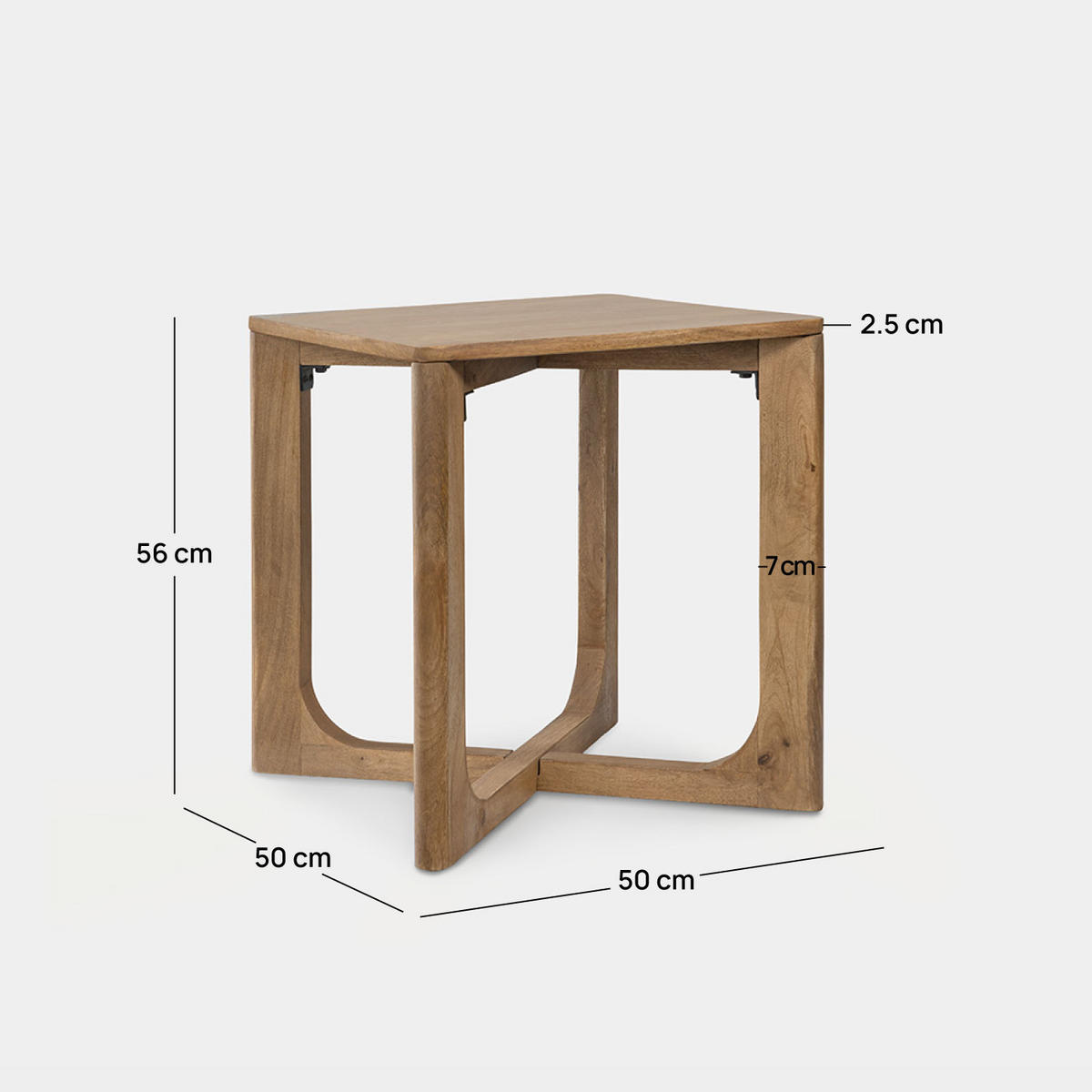BEISTELLTISCH Minh Natürlich 50 cm x 56 cm - Naturfarben, Holz (50/56/50cm) - Klast Home