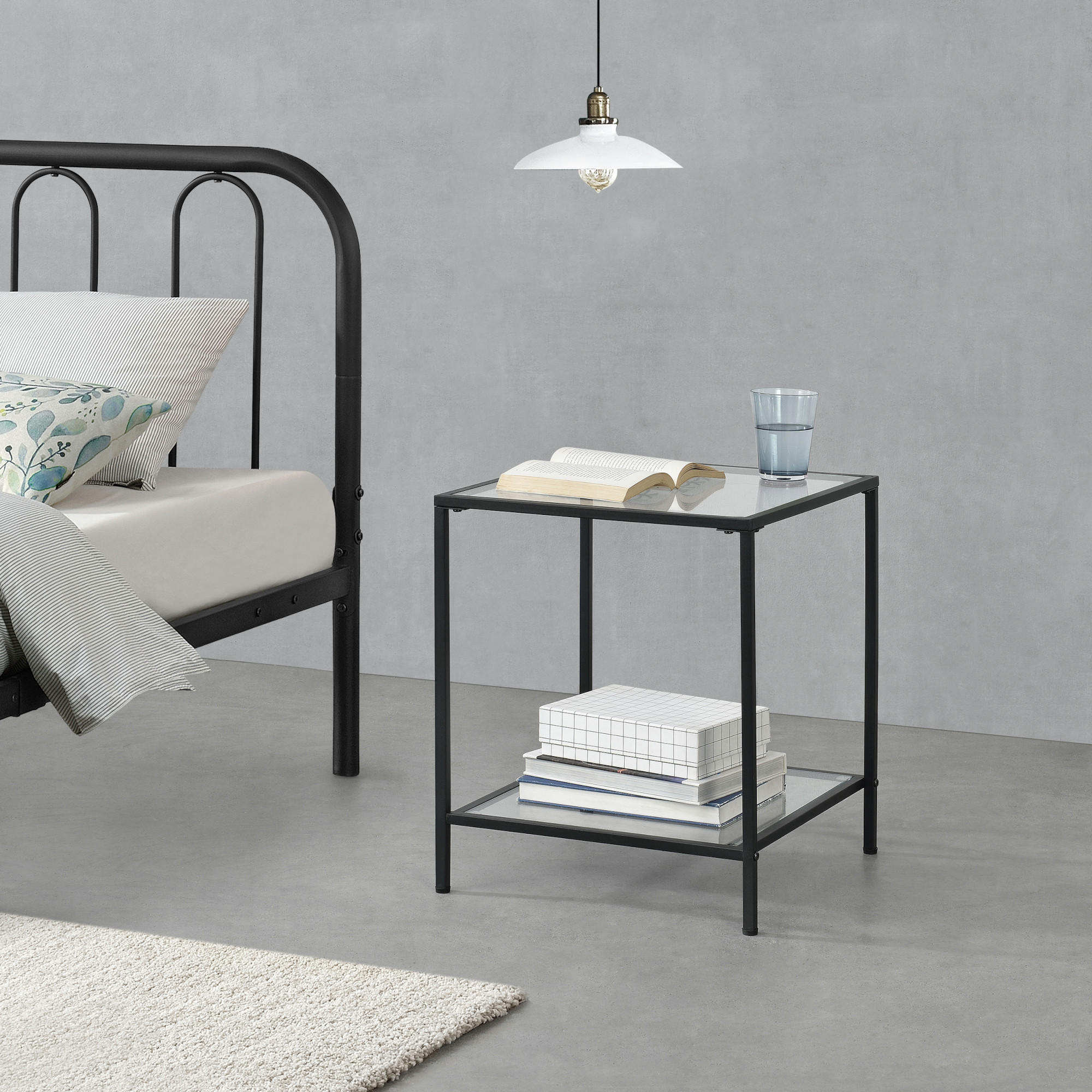 BEISTELLTISCH Norrtälje - Transparent, Glas (45/45/55cm) - [en.casa]
