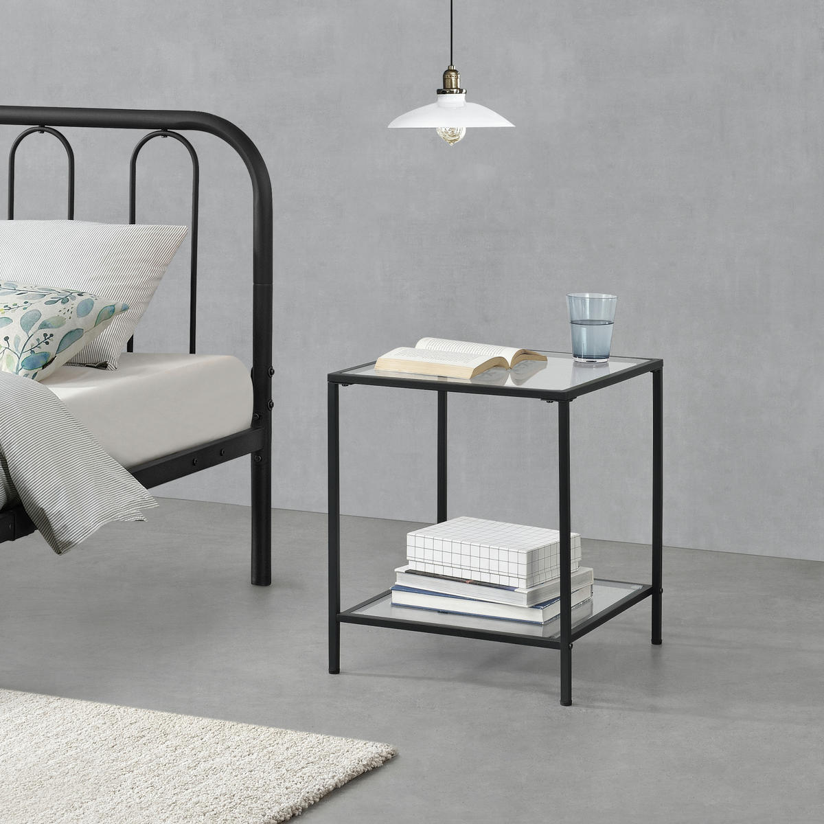 BEISTELLTISCH Norrtälje - Transparent, Glas (45/45/55cm) - [en.casa]