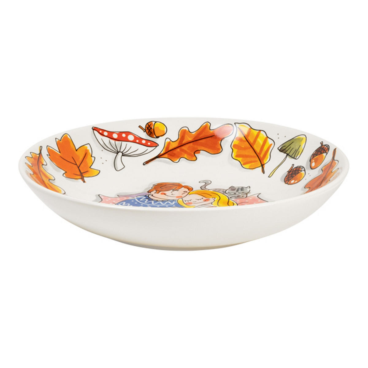 TIEFER TELLER Gemütliche Geschichte in Bunt - 23cm - Multicolor, Keramik (24/24/4.3cm) - Blond Amsterdam