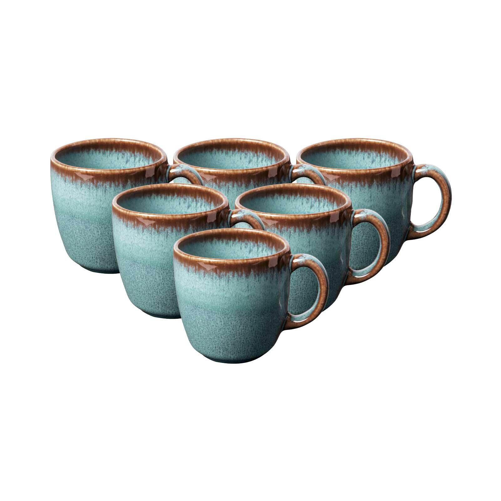 KAFFEETASSEN Lave Glacé 190 ml 6er Set - Türkis, Keramik (0.19L) - like.Villeroy & Boch