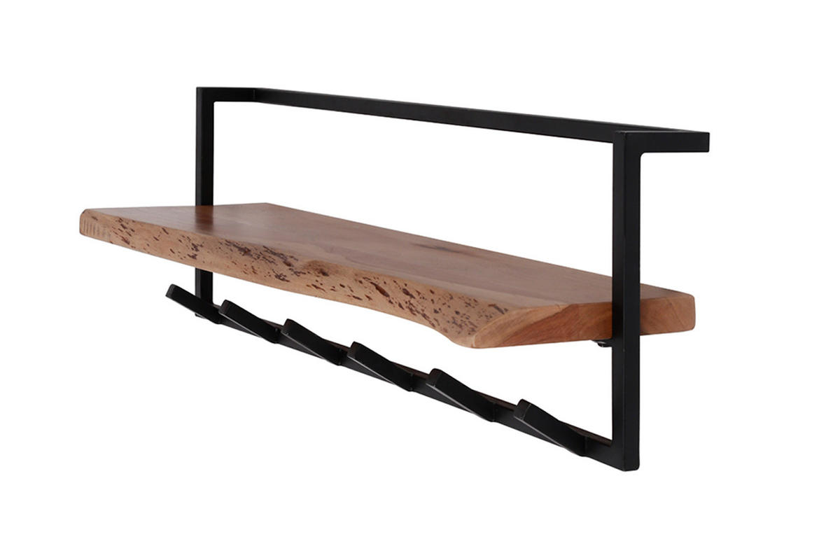 GARDEROBE NEREA Schwarz Akazie - Schwarz, Metall (100/32/25cm) - KAWOLA