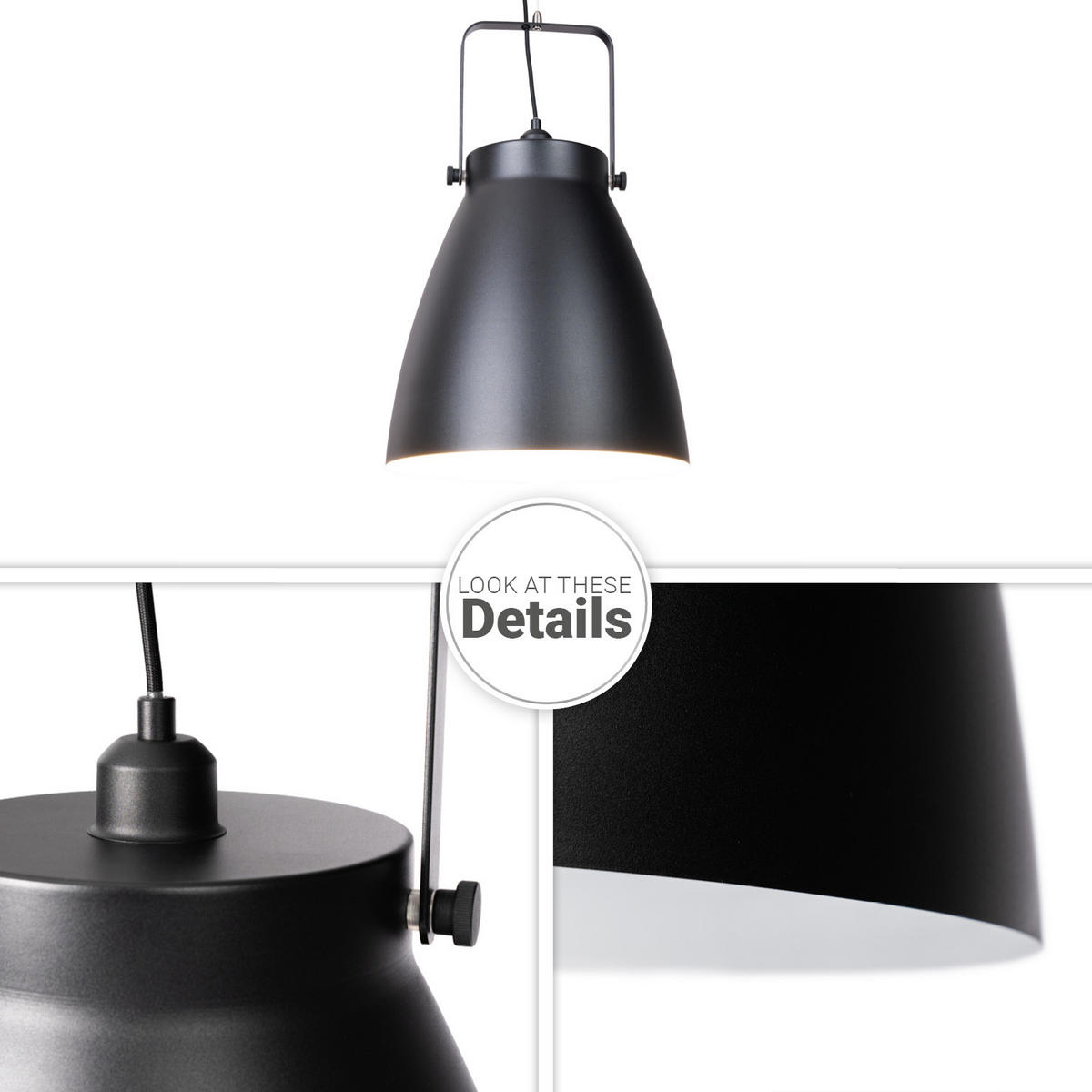 PENDELLEUCHTE Boone Pd - Schwarz, Metall (39/39/58.4cm) - Paco Home