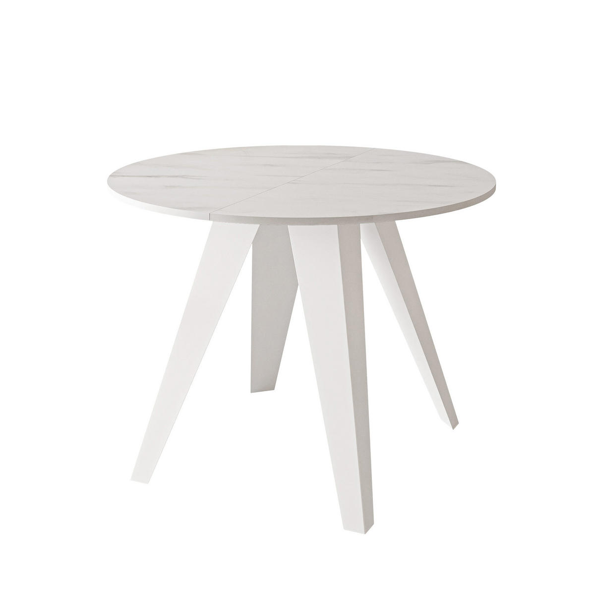 ESSTISCH ausziehbar auf MDF, Weiß - Weiß, Holzwerkstoff (90/90/76cm) - Idohome