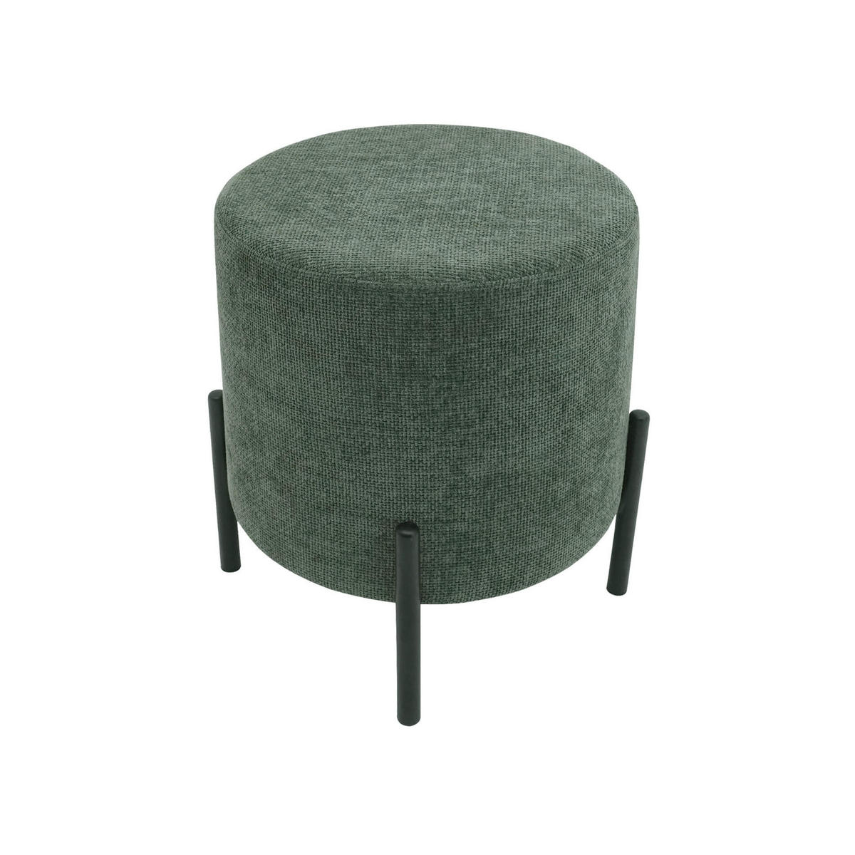 POUF Dunkelgrün 38/38/43,5 cm - Grün, Textil (38/43.5/38cm) - Mobili Rebecca