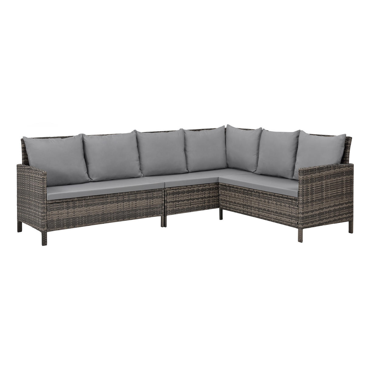 RATTAN-LOUNGE Madison - Braun/Grau, Kunststoff - SVITA