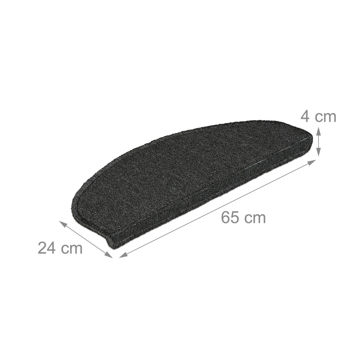 15XSTUFENMATTEN - Anthrazit, Kunststoff (24/65/4cm) - Relaxdays