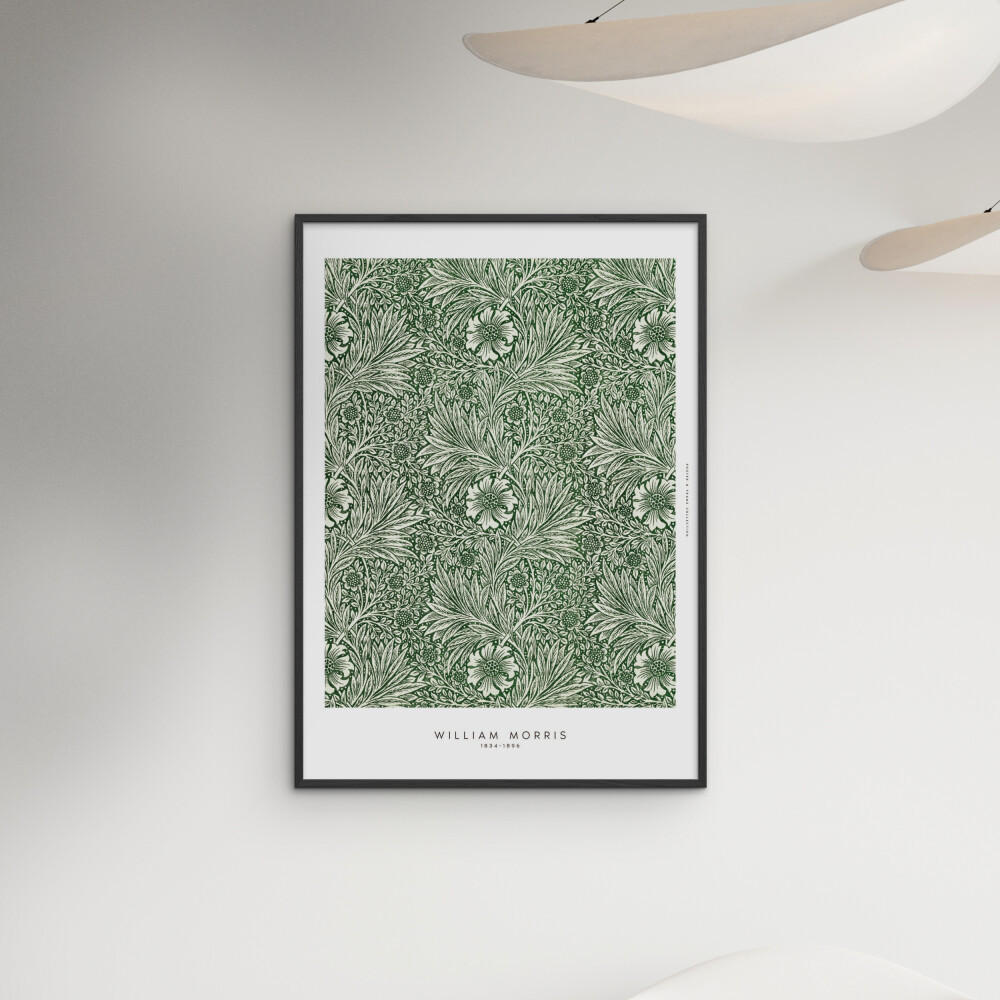 POSTER mit Rahmen William Morris - Greens - Schwarz/Grün, Holz/Papier (30/40cm) - Poster&Frame