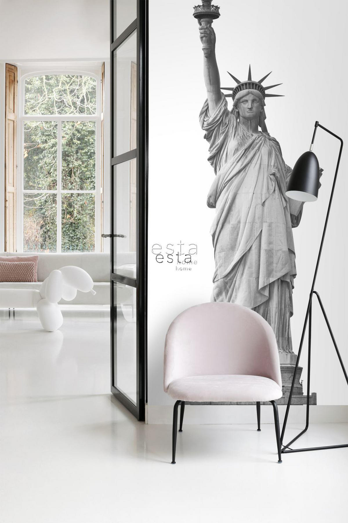 FOTOTAPETE Freiheitsstatue 93 x 279 cm - Schwarz, Papier (93/279cm) - ESTAhome
