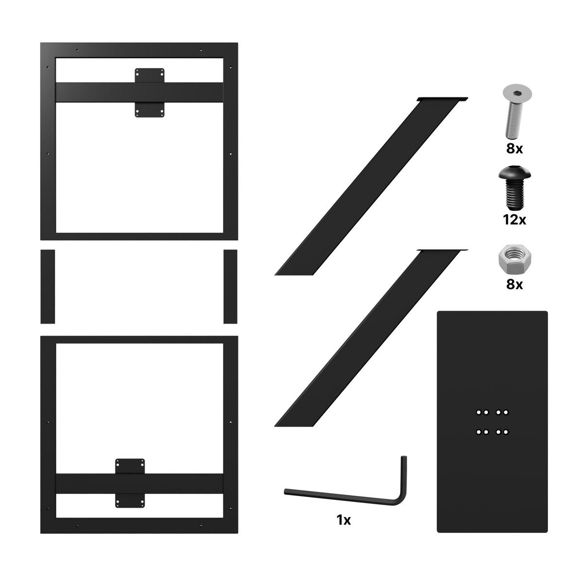 TISCHBEINE Thuban Frame Metall Schwarz 160/80/74cm - Schwarz, Metall (80/72/160cm) - Metalo Pro