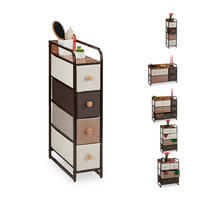 SCHUBLADENSCHRANK - Multicolor, Holzwerkstoff/Textil (20/84.5/49.5cm) - Relaxdays