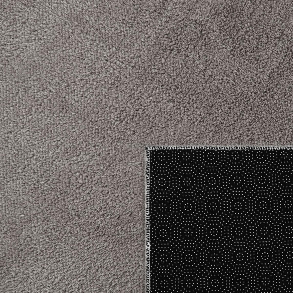TEPPICH Kurzflor waschbar Unifarben Wohnzimmer schmutzabweisend Grau Rund 160D - Grau, Textil (160/160cm) - KADIMA DESIGN