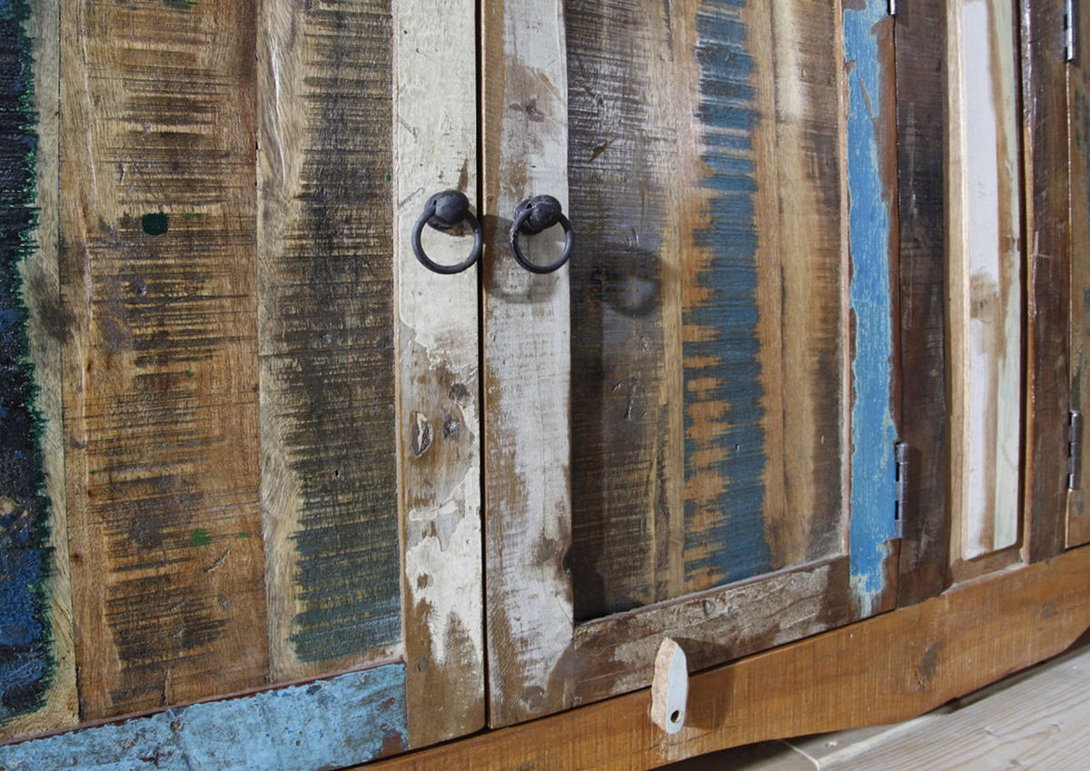 SIDEBOARD Altholz 178x42x88 mehrfarbig lackiert NATURE OF SPIRIT #40 - Multicolor, Holz (178/88/42cm) - Massivmoebel24