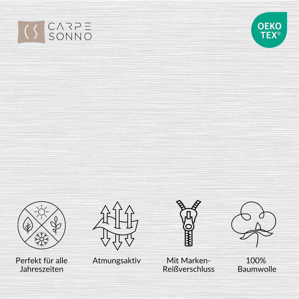 Thumbnail - Carpe Sonno Bettwäsche, Silber, Textil, Uni, Füllung: Baumwollfüllung, Rechteckig, 155x200 cm, Oeko-Tex® Standard 100, S...