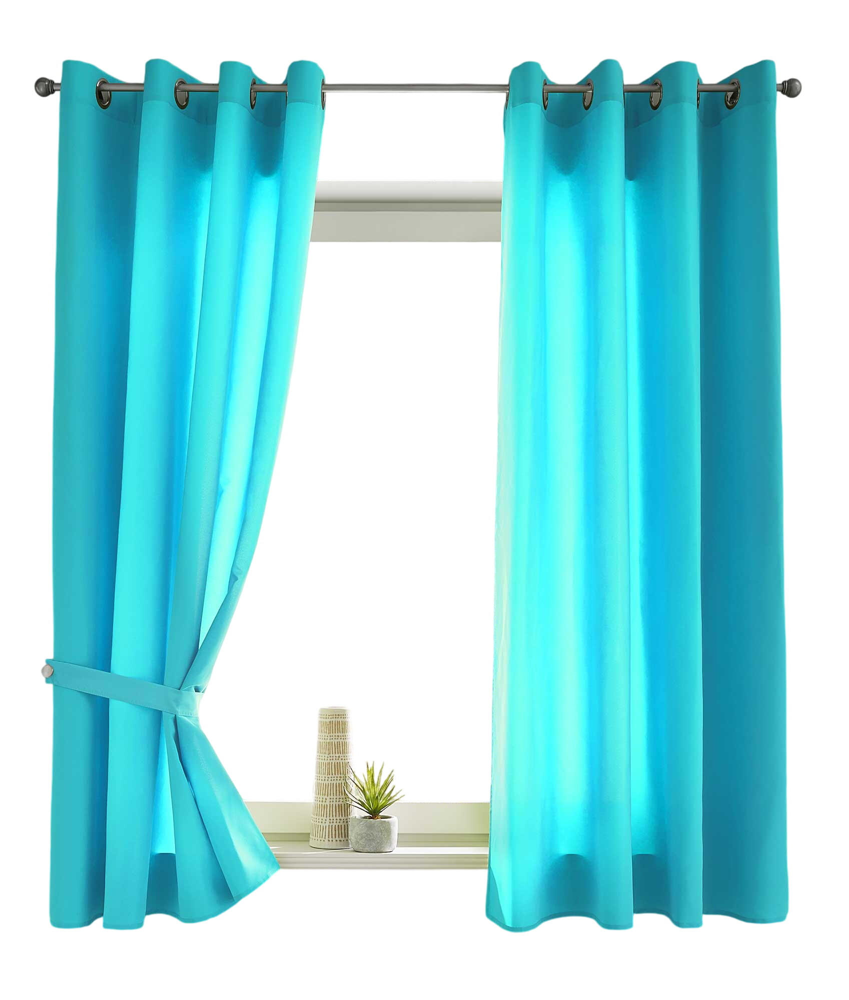 VORHANG 2ER SET BERLIN HxB 175x140cm Türkis - Türkis, Textil (140/175/175cm) - Gardinenbox