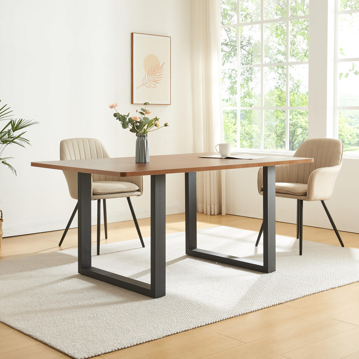 TISCHGESTELL-SET 2 TLG. Makers - Schwarz, Metall (70/72/10cm) - [en.casa]