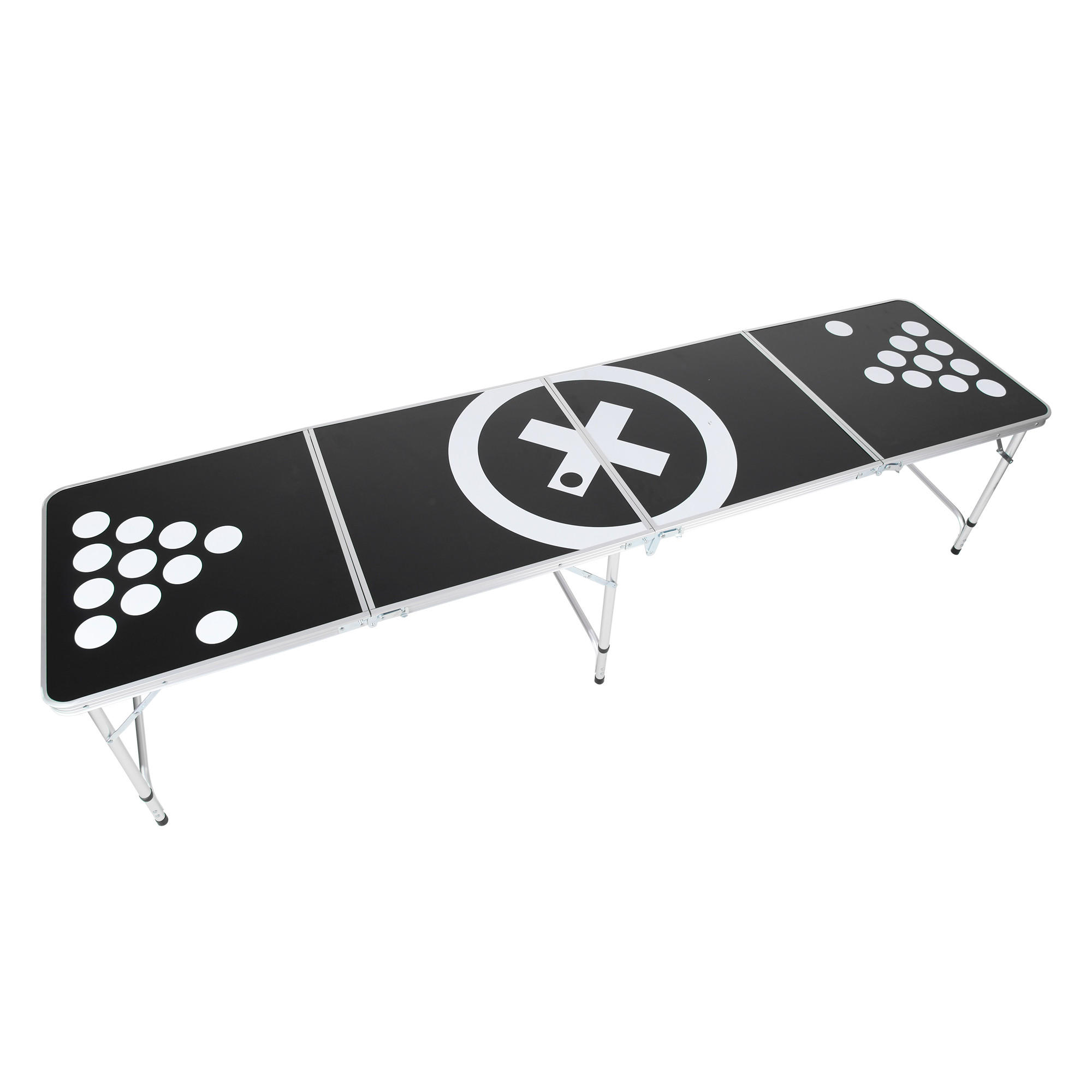 BIERPONGTISCH 240x60x70 cm zusammenklappbar - Schwarz, Metall (60/240cm) - Bestlivings