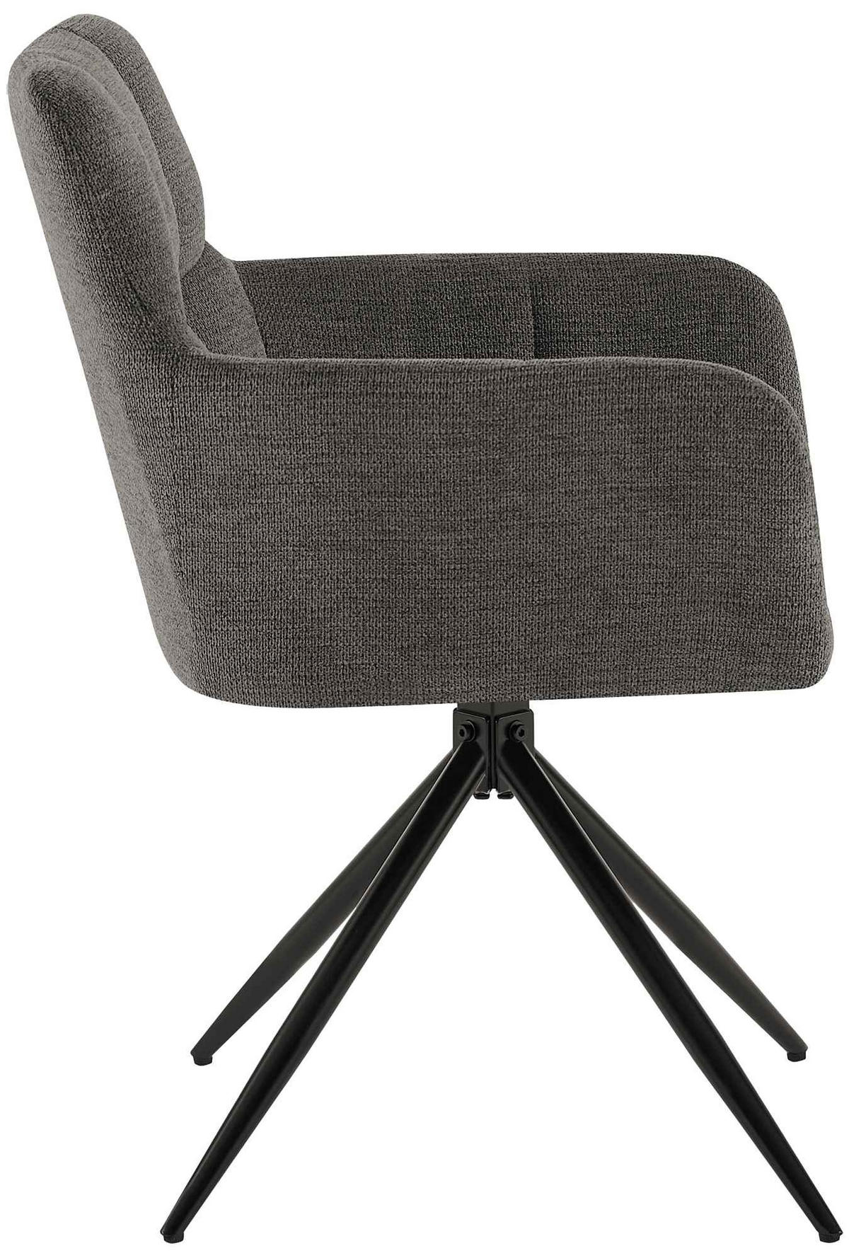 ESSZIMMERSTUHL 2er Set Debas Stoff Dunkelgrau Wohnzimmerstuhl - Dunkelgrau, Textil (59/87/59cm) - DELUKE