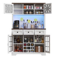 BUFFET 120/40/180 cm Weiß aus MDF und Glas mit LED - Weiß, Holzwerkstoff (120/180/40cm) - OKWISH