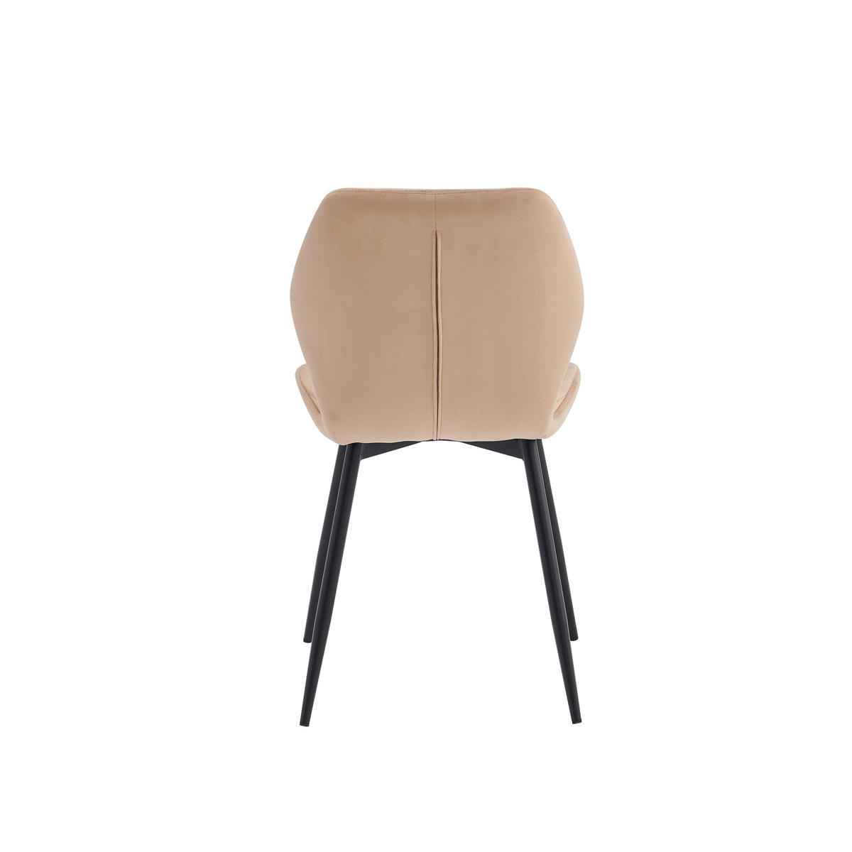 STÜHLE Esszimmerstuhl, gepolstert mit Steppung, schwarze Metallbeine, 1 Stück, Beige - Beige/Schwarz, Metall (48/86/41cm) - AN Furniture Store