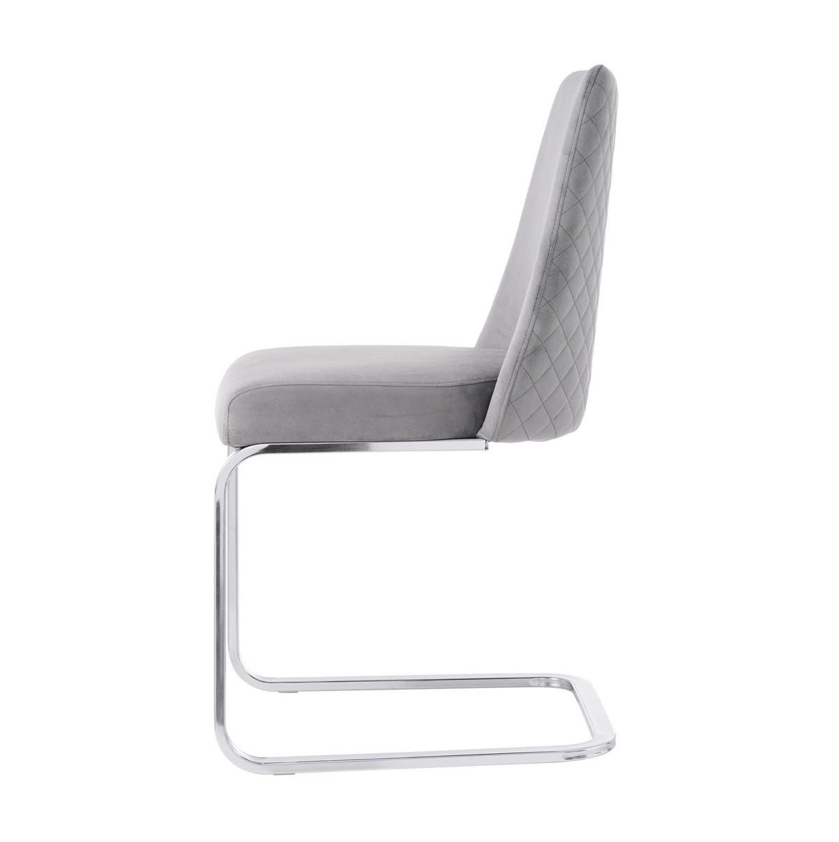 ESSZIMMERSTUHL 4er-Set Samt Grau mit Metallbeinen - Grau, Metall (45/88/52.1cm) - Meubliv