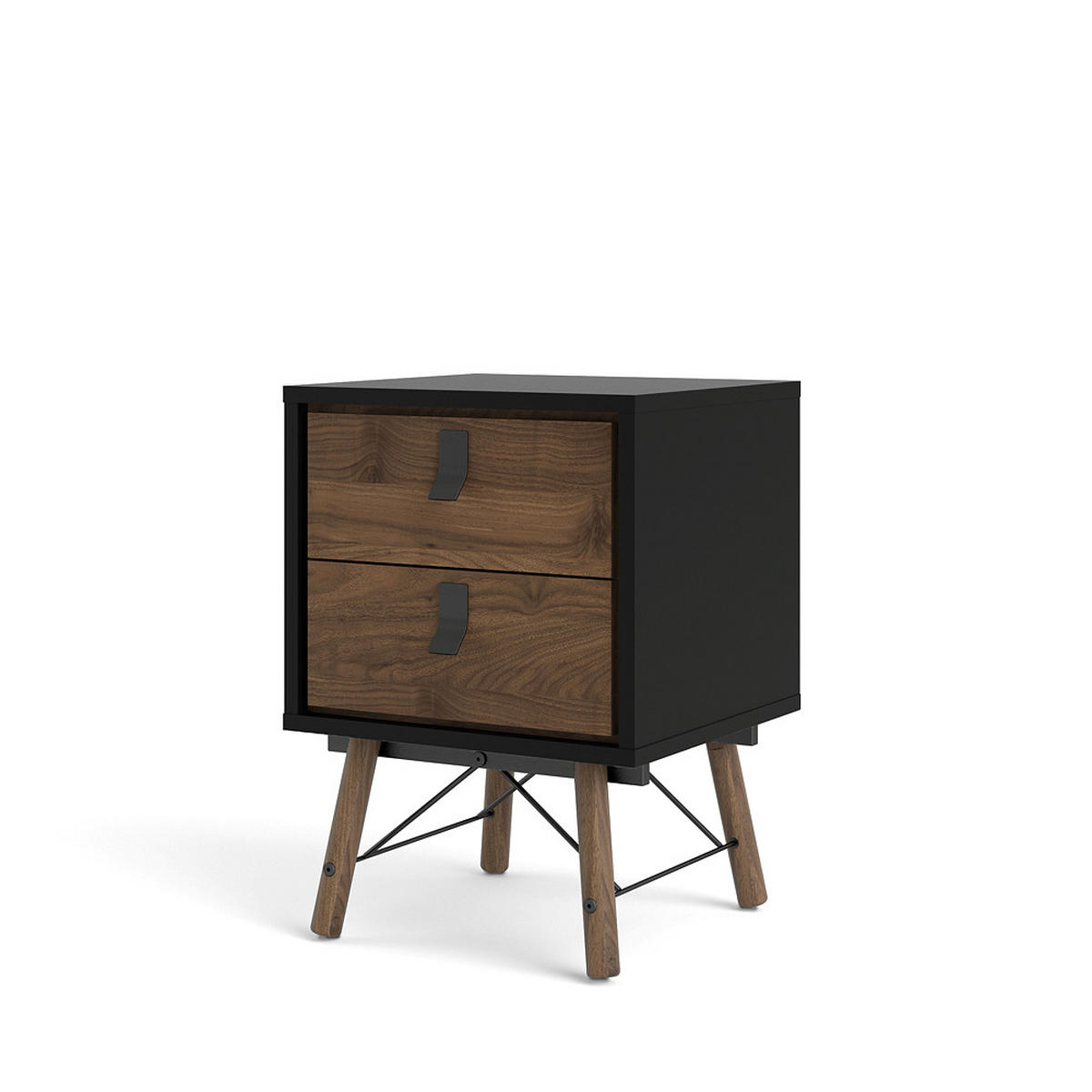 NACHTSCHRANK mattschwarz - Schwarz, Holzwerkstoff (43/60/40cm) - ebuy24