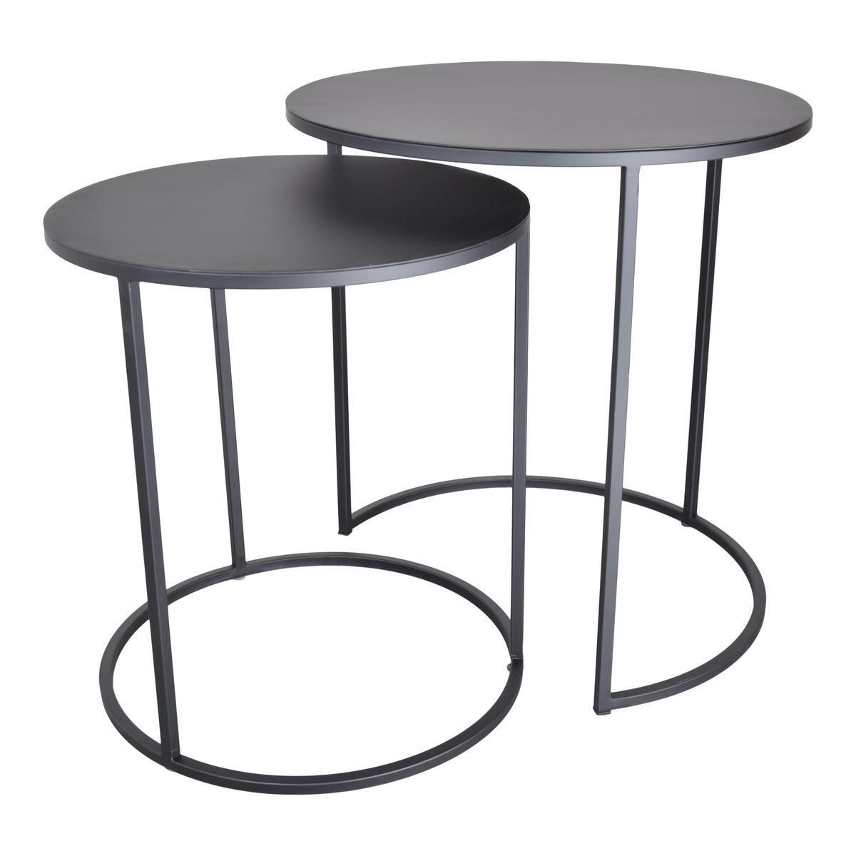 BEISTELLTISCH Elvy Schwarz 2er-set - Schwarz, Metall (49/49/52cm) - LOFT42